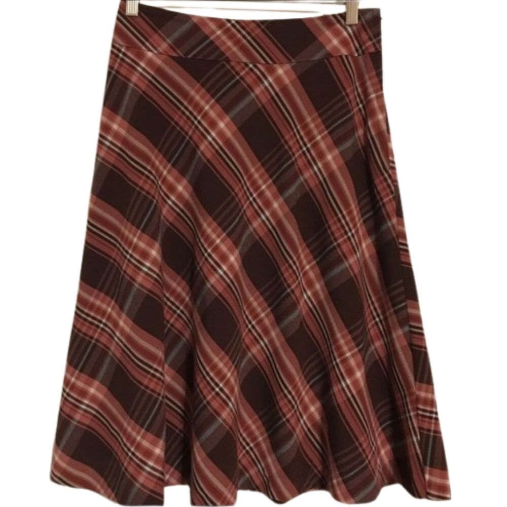 H M Pink Plaid A Line Skirt Size 10